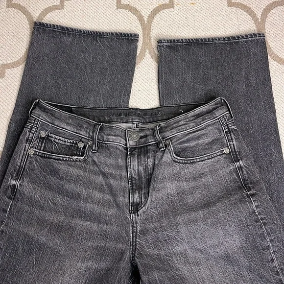 American Eagle Outfitters 90’s bootcut distressed black jeans, 8 short - Picture 4 of 13